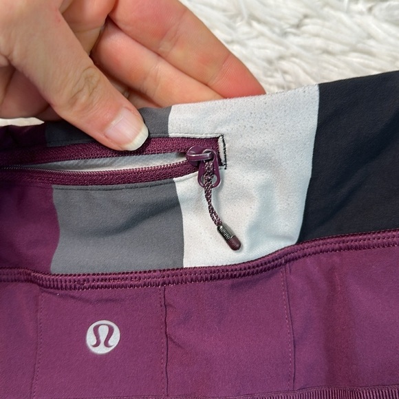 Lululemon Run: Pace Setter Skirt (Regular) Plum / Pow Stripe Angel Wing - Picture 4 of 7